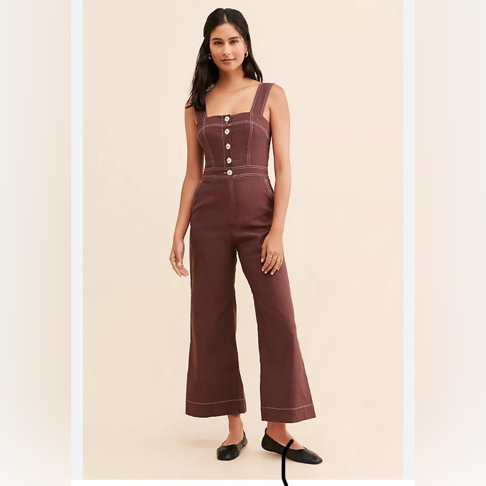 The Portside Button Front Jumpsuit Sz 4